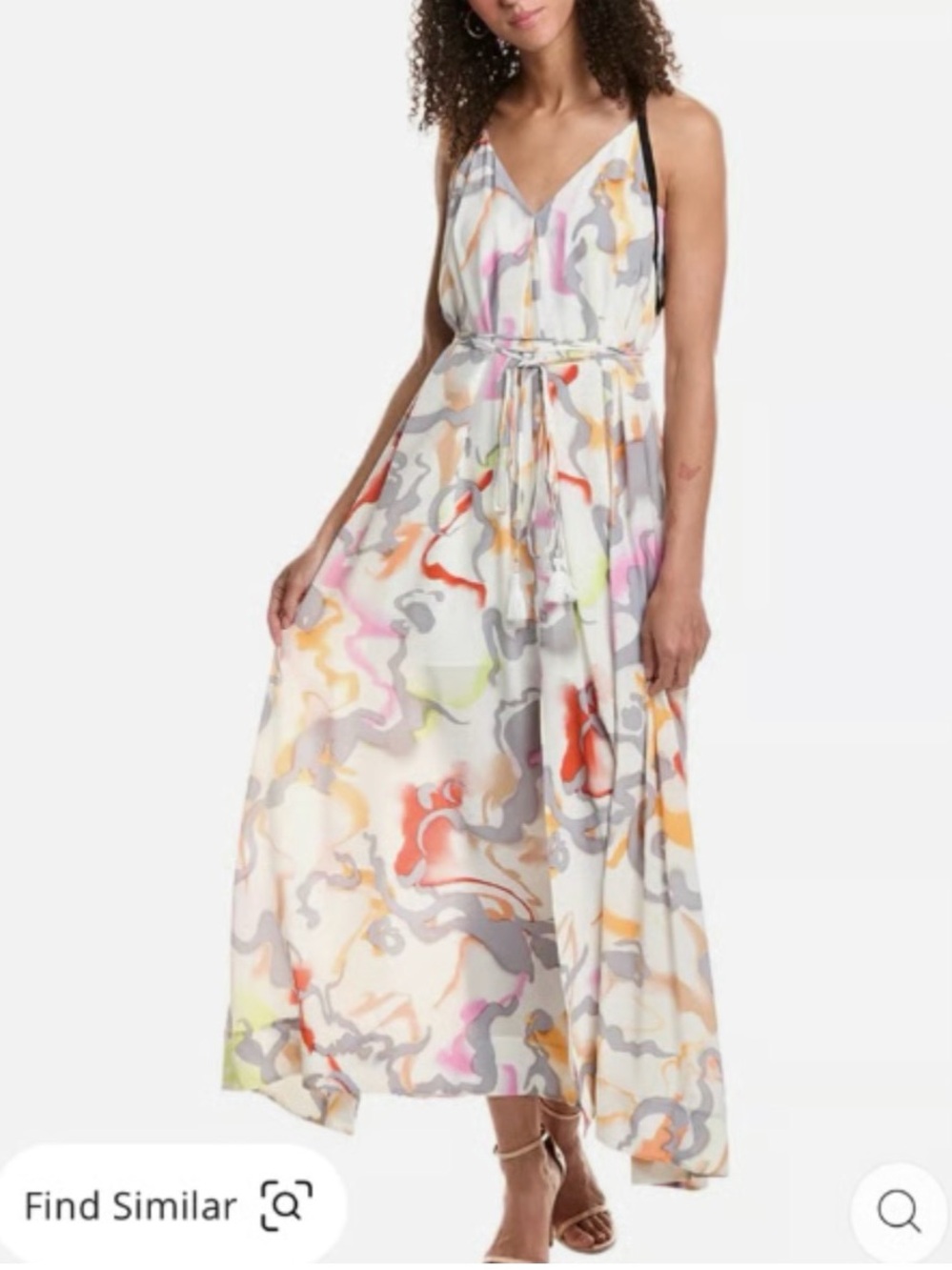 NWT Joie Silk Esmeralda Maxi Dress Gardenia Small Summer Midi Tie Floral Pockets